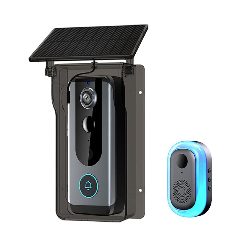 Водонепроницаемый беспроводной уличный дверной звонок IP65 с солнечным козырьком от дождя, камера, цифровой глазок для двери Tuya Eye, видеодомофон для умного дома