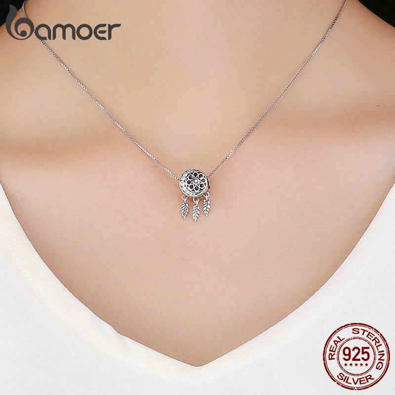 BAMOER стерлингового серебра 925 пробы Ловец снов ажурное сердце с длинной кисточкой кулон бусины подходят для женщин браслеты ожерелья DIY ювелирные изделия