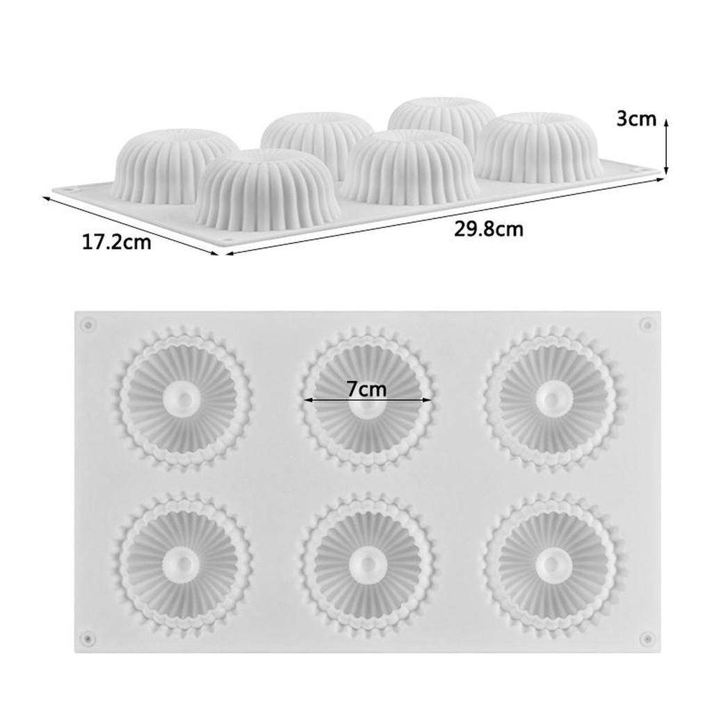 6-полосная форма для выпечки торта, силиконовая 3d форма для украшения торта, формы для выпечки из шифона, мусса, кондитерских изделий, десертов