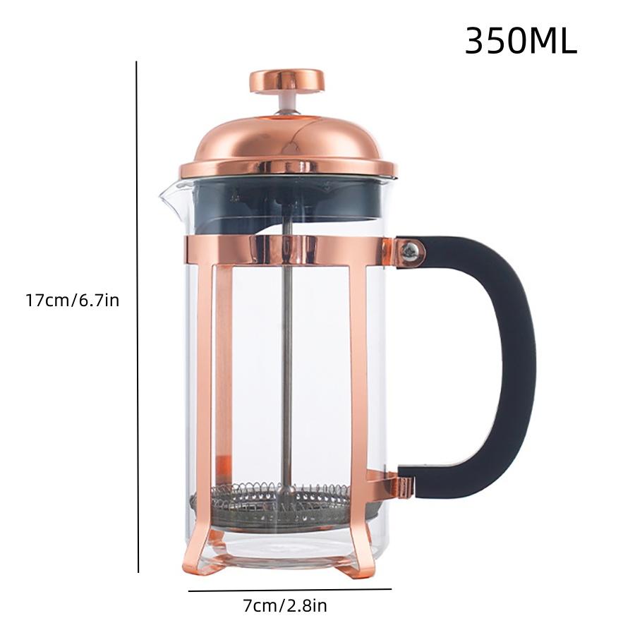 French Press Coffee Maker Coffee Press Heat Resistant Borosilicate Glass Coffee Press Cold Brew Coffee Pot Tea Press for Kitchen