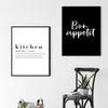 Canvas Poster Quote Black and White Minimalist Wall Art Nordic Wall Paintings Kitchen Decor Printings Home Design No Frame