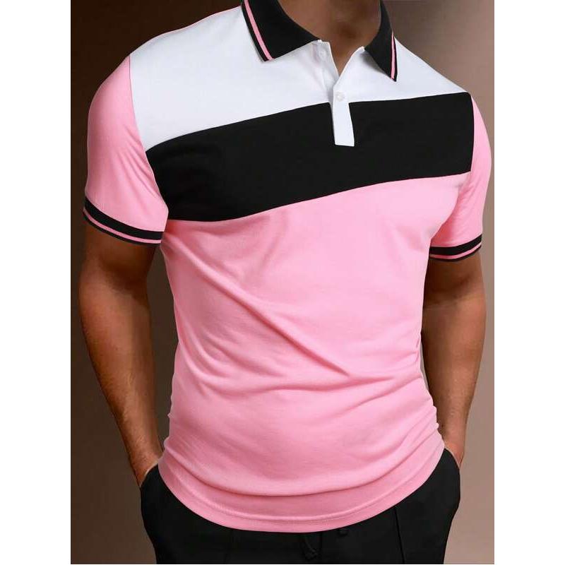 Мужская летняя приталенная рубашка поло с короткими рукавами, мужская повседневная рубашка поло со спортивными лацканами, S-5XL.
