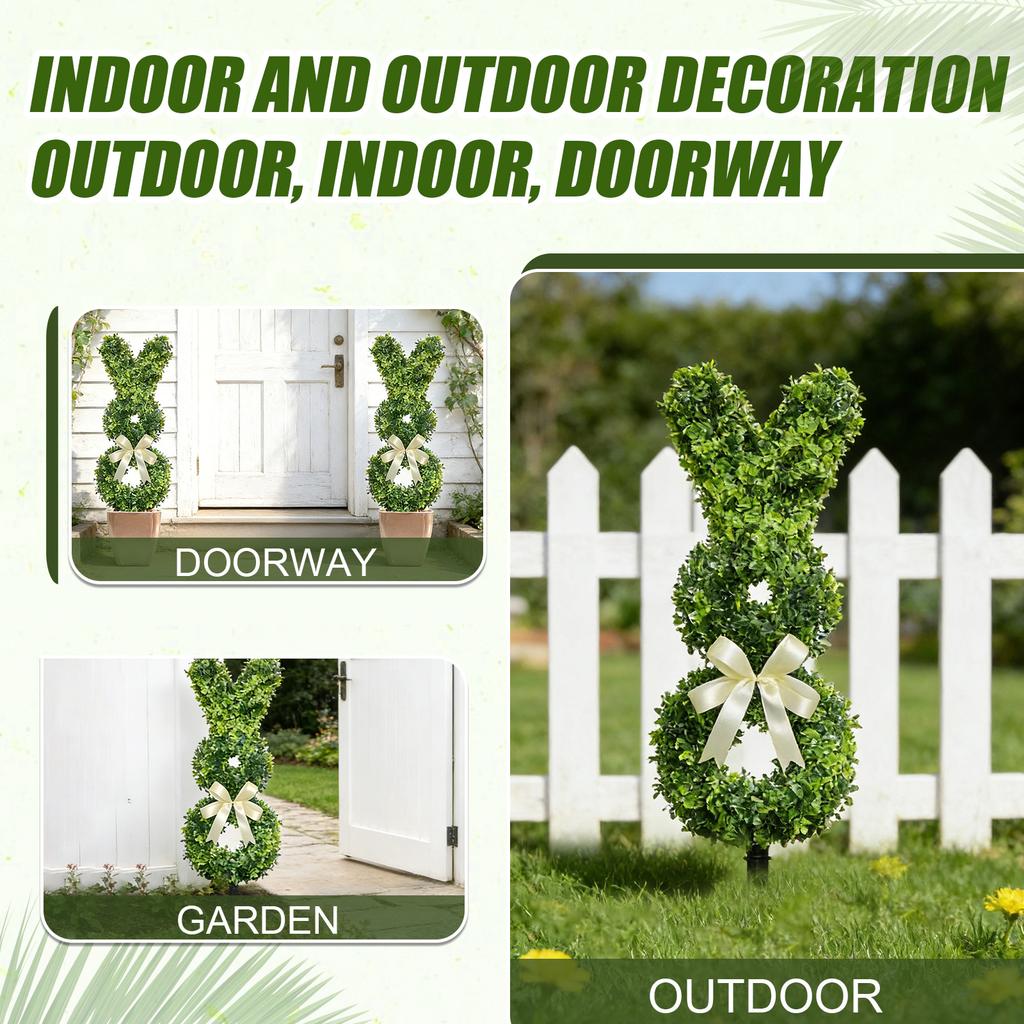 Растения в форме кролика, искусственные, подходят для пасхального украшения крыльца на открытом воздухе и в помещении