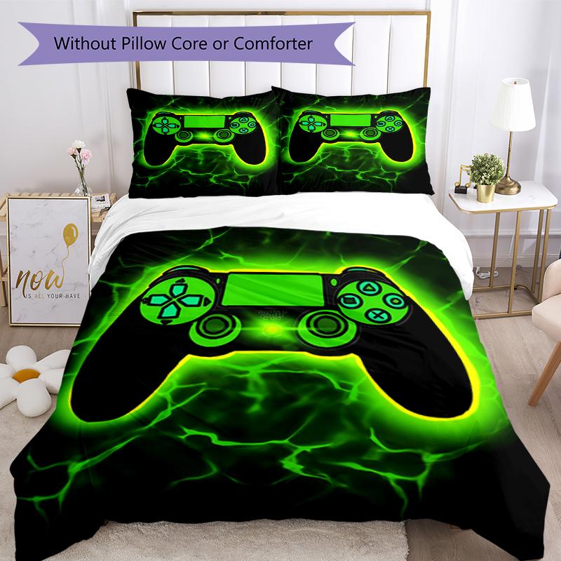 3pcs Game Controller Bedding Set Duvet Cover Closure Includes 1 Duvet Cover & 2 Pillowcases, Soft and Comfortable for All Seasons.