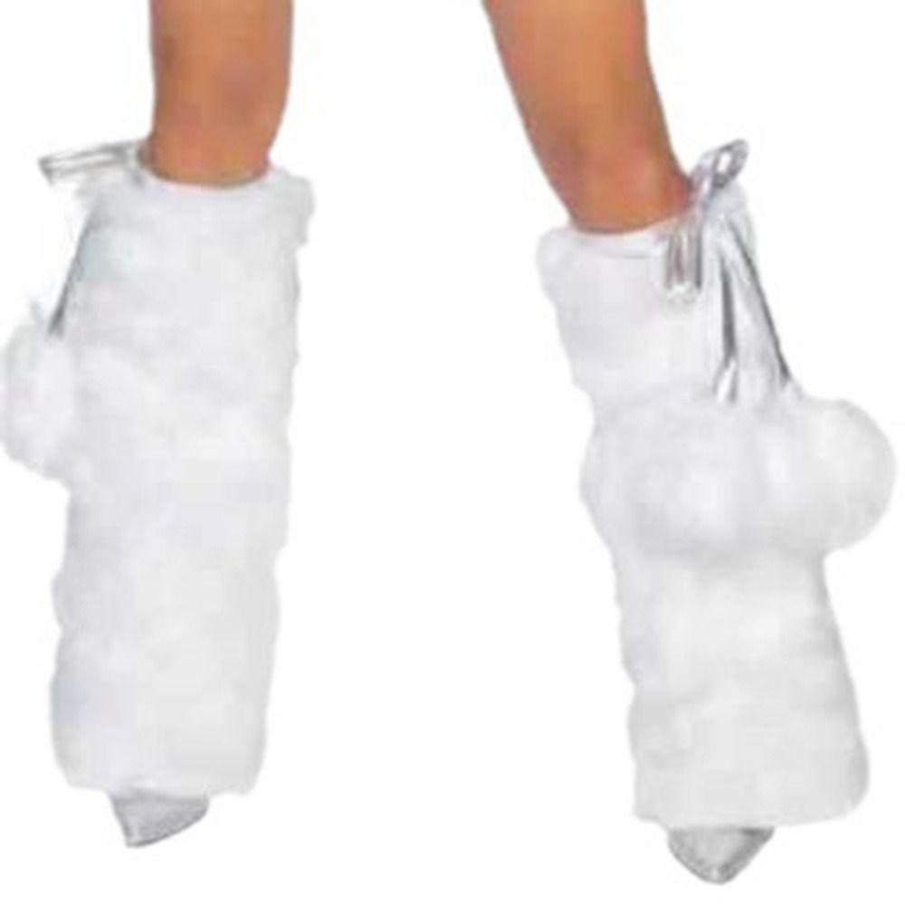 Colorful Knee High Boots Cover Soft Fluffy Long Fuzzy Foot Covers Halloween Party