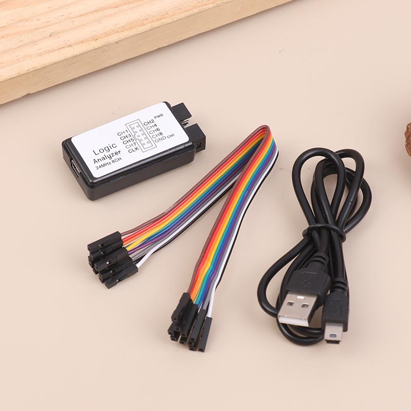 1 Set USB Logic Analyzer 24MHz 8 Channel Input Memory 24M/Seconds Logic Analyzer Debugger For ARM FPGA Logic Analyzer Logic