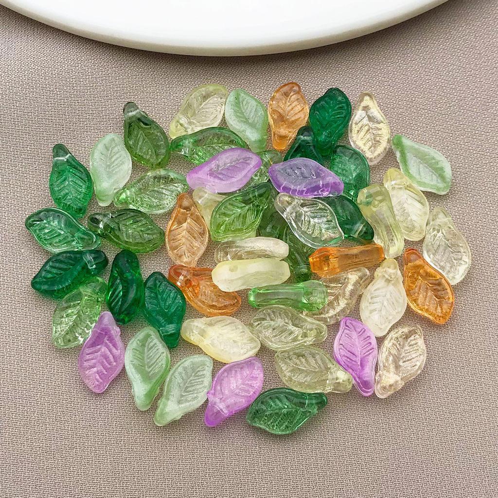 Glass Leaf Charm Keychain & Bracelet Bead DIY Kit