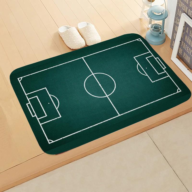 VIKAMA Football Pitch Doormat Stain-Resistant & Non-Slip Entrance Hallway Mat Bedroom Entrance Rug Bedside Carpet Home Decor