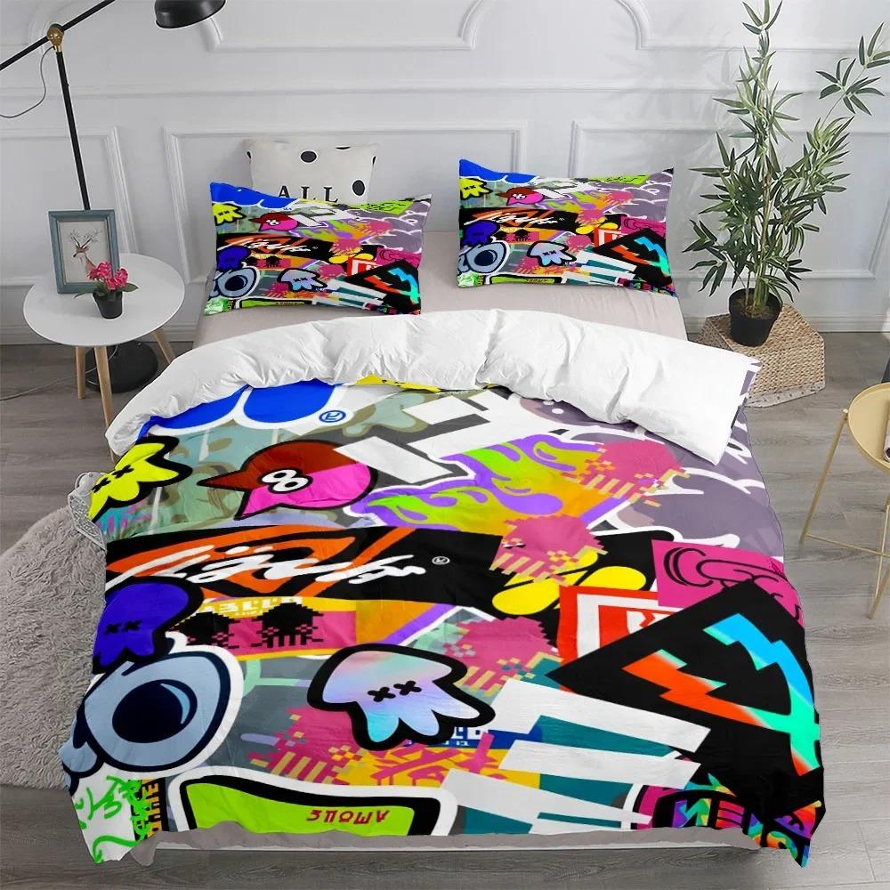 2/3pcs R-Rain-bow F-Friends duvet cover and pillowcase, single/double bedding set, boys' and girls' bedroom decoration, gift