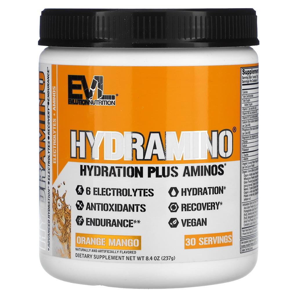 EVLution Nutrition HydrAmino, Orange Mango Flavor, 8.4 Oz (237 G)