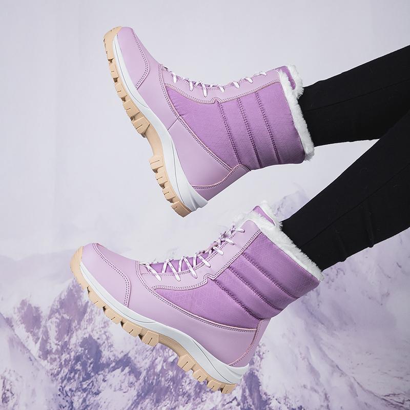 Women Snow Boots Plush Platform Shoes Ladies Casual Anti Slip Warm Mid Calf Boots