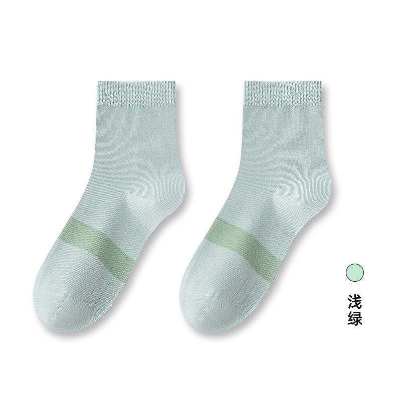 91% Хлопок Носки без костей Женские антибактериальные цветные контрастные женские хлопковые носки в студенческом стиле Носки-трубы средней длины Спортивные носки