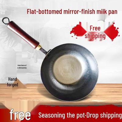 Кованая сковорода ручной работы с зеркальной полировкой и антипригарным покрытием