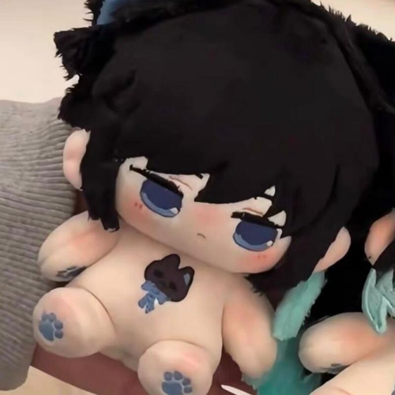 Japanese Anime Demon Slayer Facial Embroidery Cute Plush Naked Doll Bedroom Bedside Table Decoration Anime Enthusiast Collection