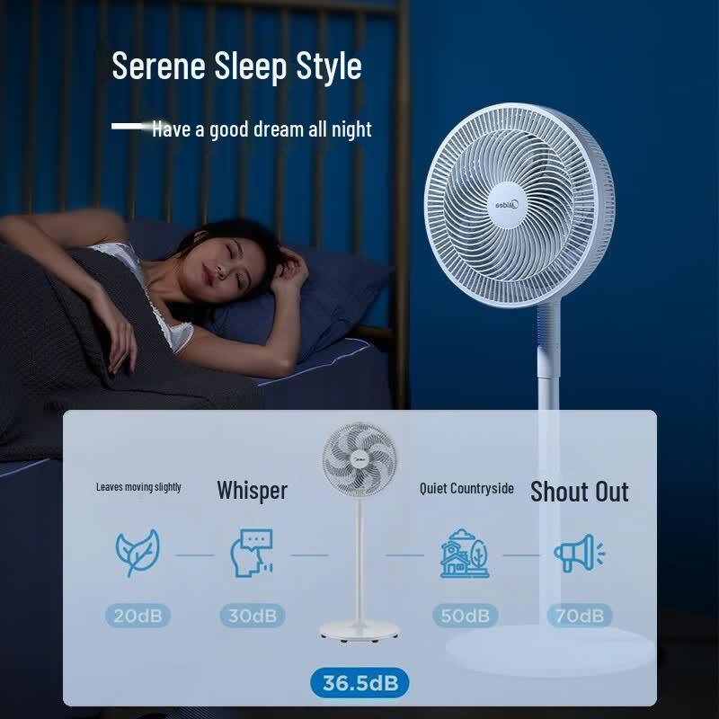 Midea 12-дюймовый электрический вентилятор с 7 лопастями, трансформируемый, с китайской вилкой (адаптер в комплекте)