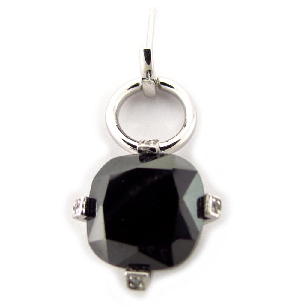 Les Trésors De Lily [K6667] - Серьги «Рут» черные серебряные (родиевое покрытие) - 28x13 мм