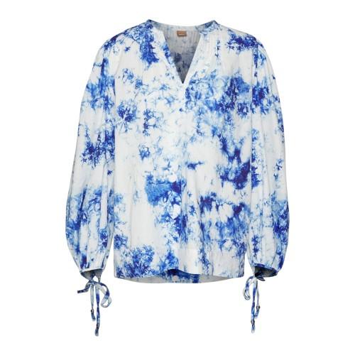 Boss Womens/Ladies Tie Dye V Neck Balloon Sleeve Blouse