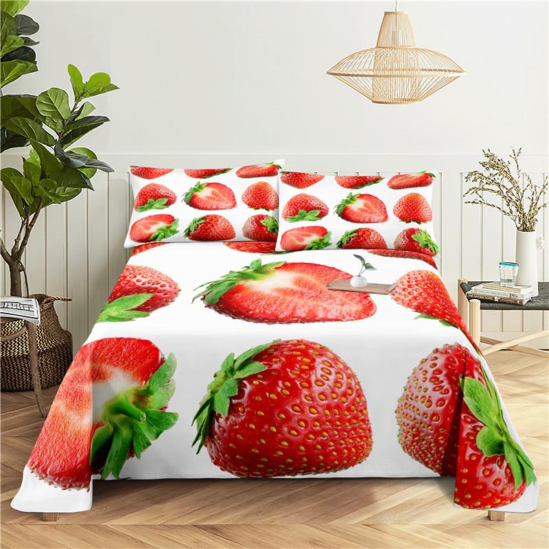 Комплект постельного белья Fresh Fruit 0.9/1.2/1.5/1.8/2.0m с цифровой печатью из полиэстера и наволочкой