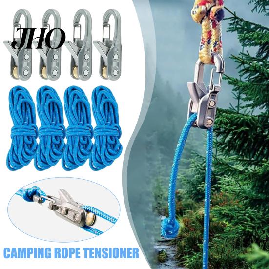 Weather-resistant Rope Tensioner 2/6/8/10/12/16/20Pcs with Roller Cord Heavy Duty Metal Outdoor Backpacking Hiking Boating Camping Guyline Adjuster