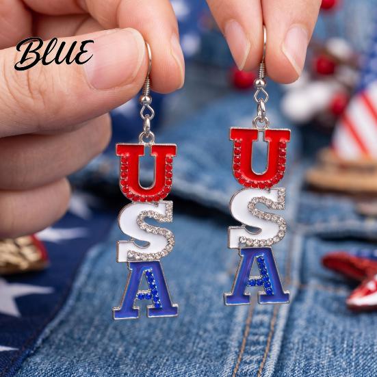 Изысканные Серьги Флаг США для Женщин Патриотичные Красный Белый Синий
