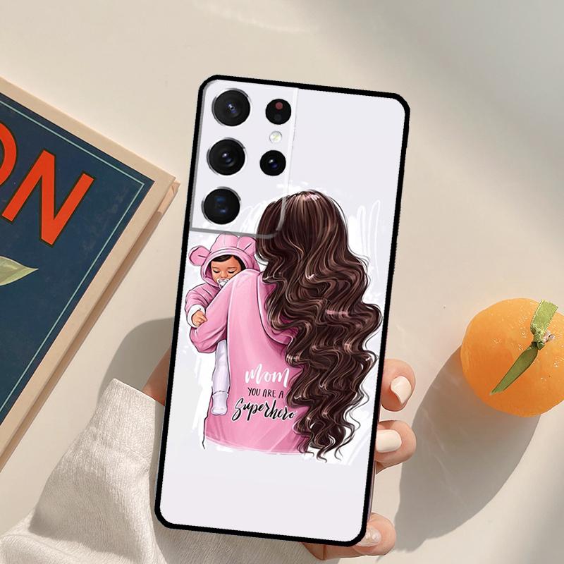 Чехол для телефона Мама Дочь Девочка Сын Папа Для Samsung Galaxy S26 S25 S20 S21 S22 S23 S24 Ultra S10 Plus S25 FE Задняя крышка