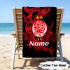 1PC Custom Name Beach Towel Wydad Football Club Crest Beach Towel, Suitable for Camping, Travel, Beach Accessories, Super Absorbent, Family Gift