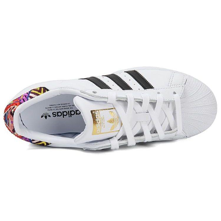 Adidas Женские кроссовки Superstar Embroidery White Black Metallic-Gold AC8576
