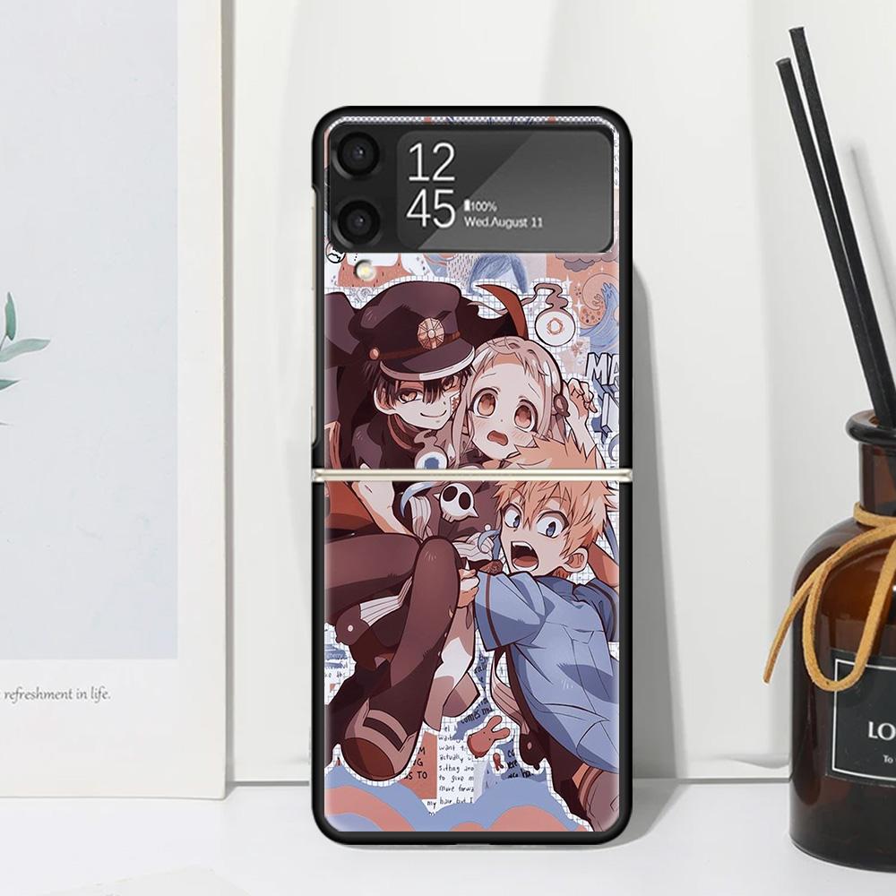 Anime Toilet Bound Hanako Kun Phone Case For Samsung Galaxy Z Flip Zflip 6 Flip6 5 Flip5 4 Flip4 3 Flip3 5G Art Fundas Black Cov