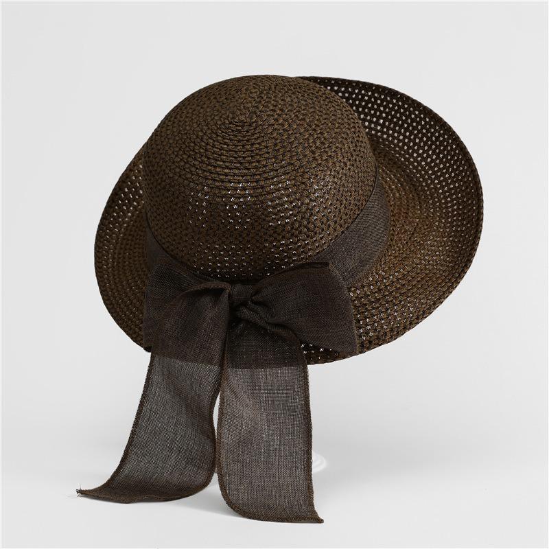 Соломенная шляпа женская летняя защита от солнца с большими полями универсальная солнцезащитная шляпа женская пляжная шляпа прилив складная