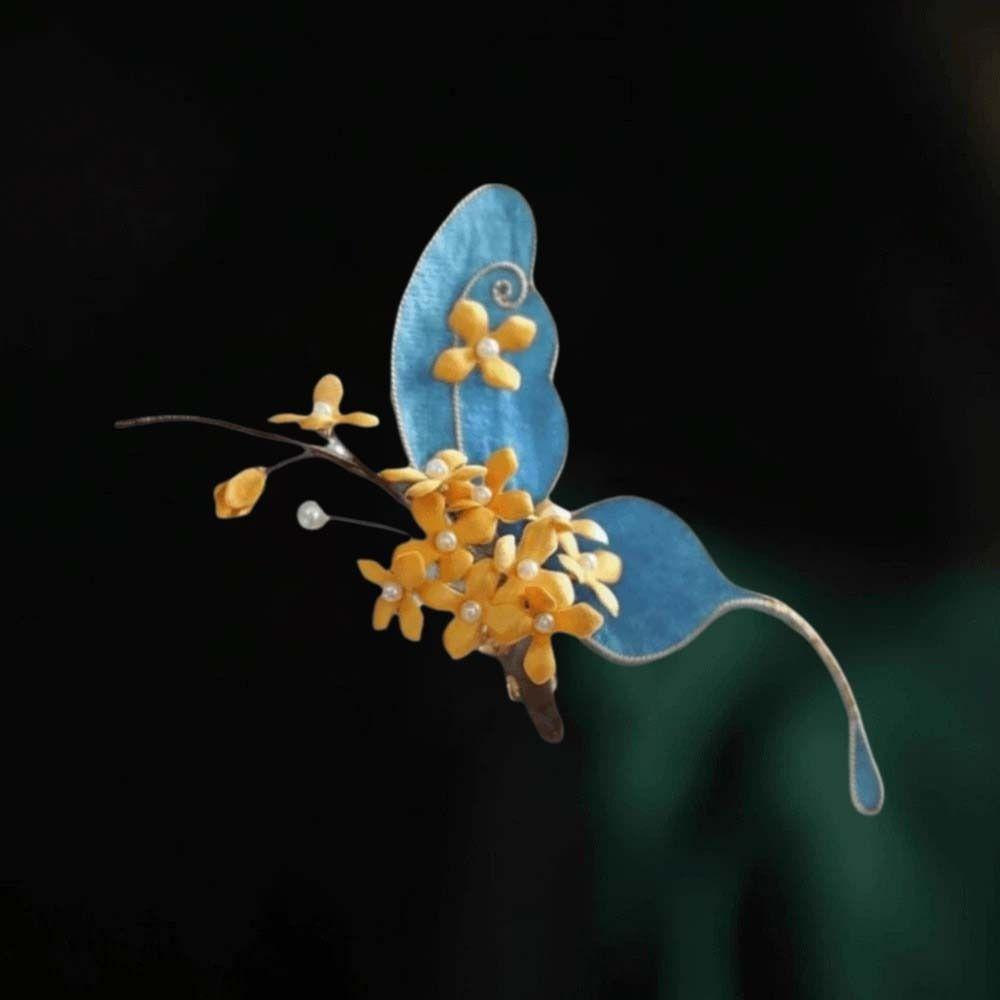 Beautiful Hanfu Butterfly Hair Fork Headwear Exquisite Fairy Side Clips Girls