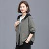 Jacket Women Fall and Spring Slim Short Section Hooded Cardigan Top Casual Versatile Comfortable Zipper Jacket