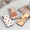 Cute K-Kawaii Capybara   Phone Case Black Silicone Soft For Samsung S25,S24,S21,S22,S23,S30,Ultra,S20,Plus,Fe,Lite