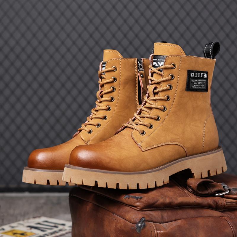 Высококачественные мужские ботильоны из натуральной кожи, классическая уличная мотоциклетная обувь, мужские высокие повседневные ботинки, новые модные джинсовые ботинки