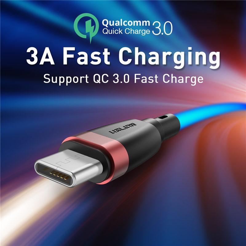 USLION USB Type C Cable for Huawei USB C Phone Cable Fast Charging Type C Cable for USB Type-C