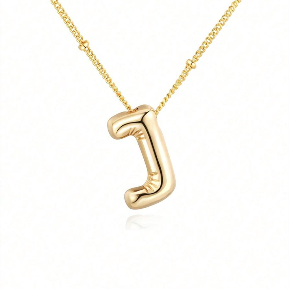 Винтажное ожерелье с подвеской в ​​виде воздушного шара и массивных букв для женщин, золотого цвета, 26 английских букв, инициалов, ожерелья, ювелирное изделие, подарок