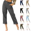 High Waist Pants Womens Casual Cotton Baggy Trousers Ladies Summer Plus Size Pants