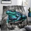 1Pc DemonReptiles Print Flannel Blanket, High quality Comfortable for All Seasons, Home Decor, Warmth and Comfort, Perfect for Christmas Gifts