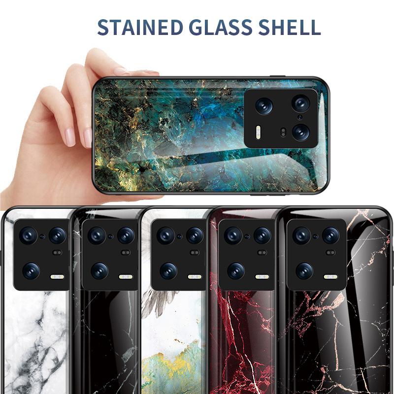 Чехол для Xiaomi 11 Lite 5G NE 13 13T Pro 13 Lite 13 Ultra Redmi 12 Note 8 2021 13 Pro + чехол из мраморного закаленного стекла, задняя крышка