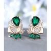New European and American style teardrop and leaf-shaped earrings, minimalist, unique, and exuding a sense of understated luxury