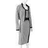 3 Pcs/Set Women Vest Coat Skirt Suit High Waist Zipper Closure Color Matching Herringbone Print Slim Fit Knee Length Skirt Elegant OL Commute