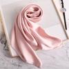 New Fashion Summer Silk Square Scarf Solid Women Satin Neck Hair Tie Band Soft Beach Hijab Head Female Foulard Free Shiping