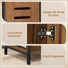 Industrial bathroom column cabinet 3 open shelves louvred door adjustable shelves rustic brown