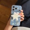 Милый чехол для телефона с цветком лилии для iPhone 17 16 15 14 Pro Max Светло-голубой Цветочный Лилия Держатель-подставка Защитная крышка Магнитный