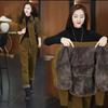 Women CasualTwo Piece Set Autumn Winter  Thick Corduroy Sets Fashion Add Velvet Warm Short Jacket + Harem Pants