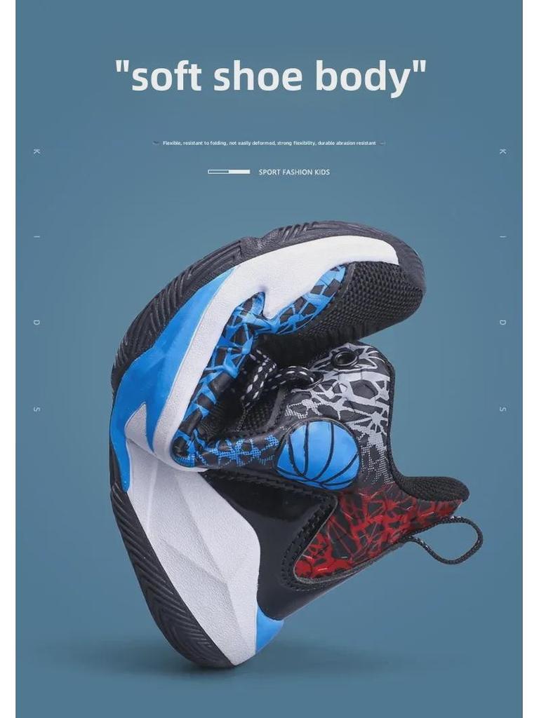 Детские высокие нескользящие баскетбольные и беговые кроссовки для спортивных тренировок