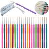 1PC Knitting Needles Small Lace Yarn Weave Rubber Handle Crochet Hooks Needles 0.5mm-2.5mm