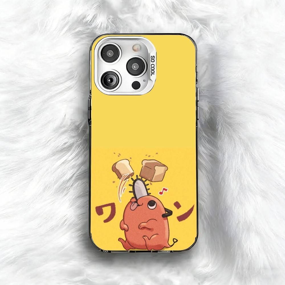 Anime P-Pochita  Phone Case For iPhone 16 17 15 14 12 13 Pro Max Black Color Shockproof Cover