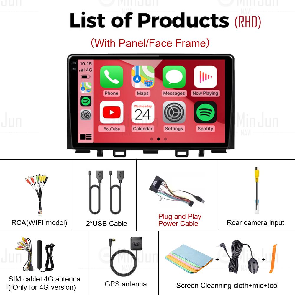 Для Kia RIO Stonic YB 2016 2017 2018 2019 2020 2021 2022 Android 14 Carplay Автомагнитола GPS Мультимедиа Видеоплеер Нет 2 din