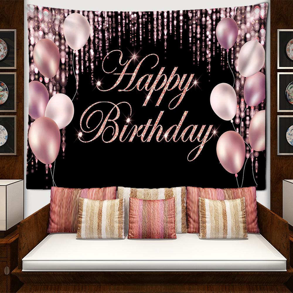 Плакат с днем рождения, гобелен, настенный подвесной загадочный хиппи, искусство Tapitz, фестиваль, спальня, гостиная, домашний декор