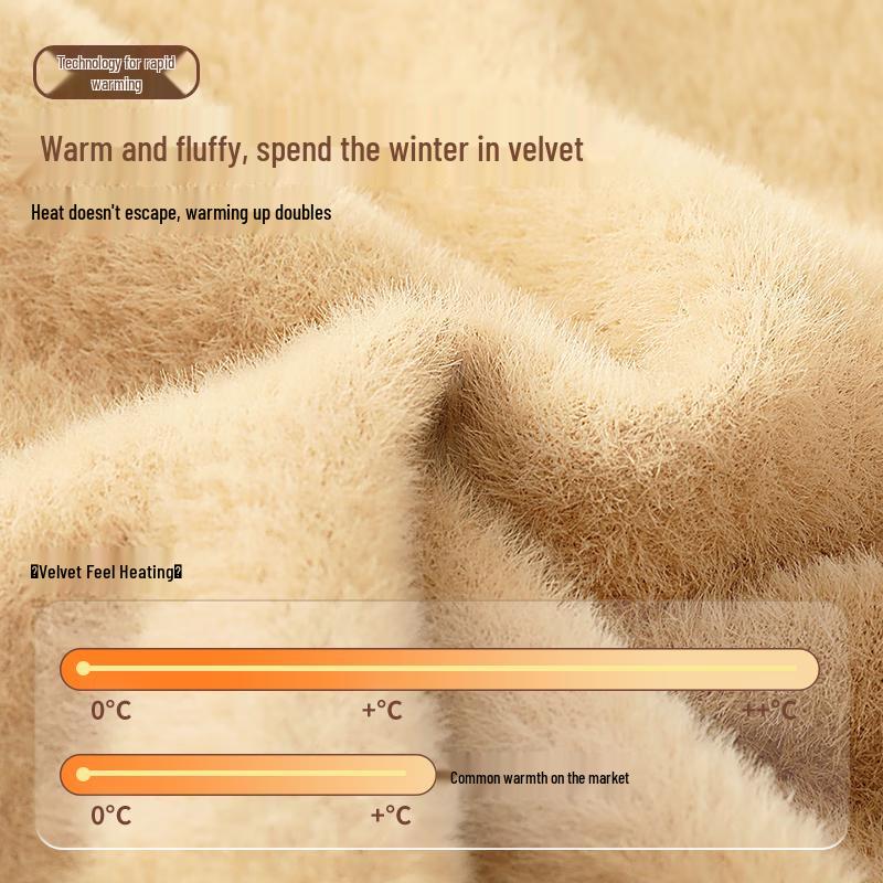 Men's Thermal Fleece-Lined Round Neck Pullover Sweater